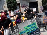 El viernes 4 de septiembre, manifestantes tomaron las instalaciones de la Comisión Nacional de Derechos Humanos.