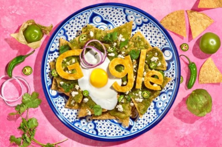 Así fue el doodle de Google dedicado a los chilaquiles, en 2024.