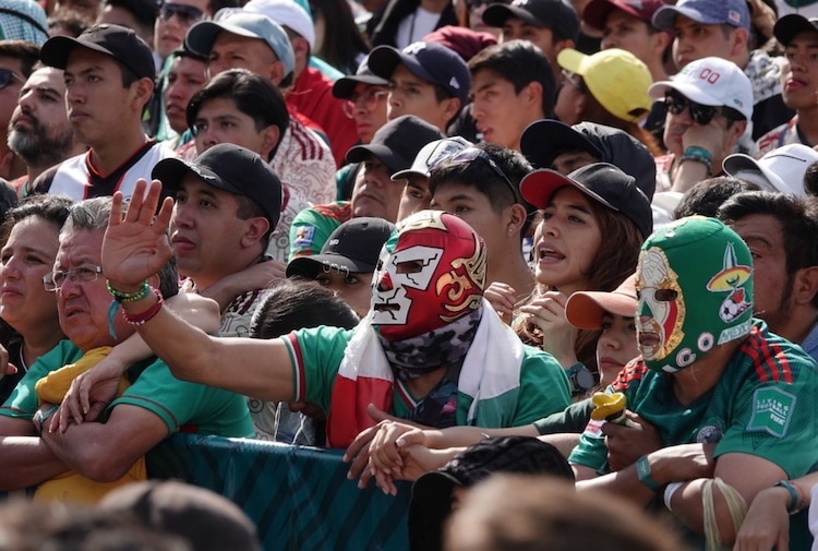 Aspecto de un Fan Fest en Ciudad de México para un partido de la Selección Mexicana, en 2022.