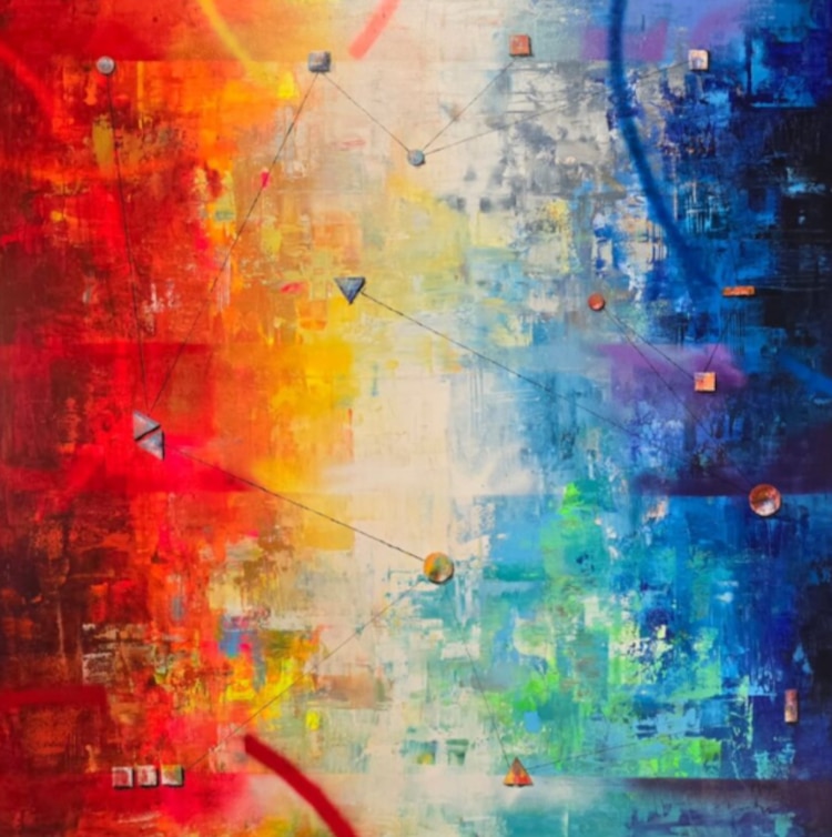 Momento previo a la conceptualización. Técnica mixta sobre tela.