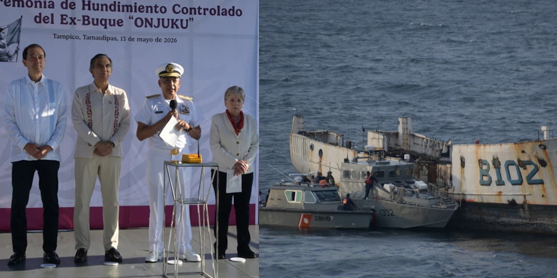 Américo Villarreal presenció hundimiento del Onjuku
