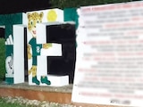 LONA que apareció en las letras del municipio de Tetecala.