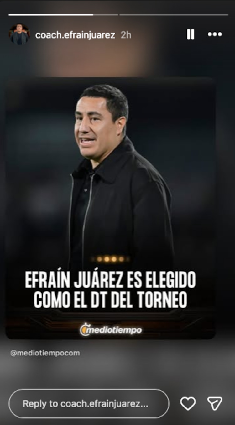 Efraín Juárez compartió dos publicaciones en sus instastories en medio de los rumores que lo ponen fuera de Pumas.
