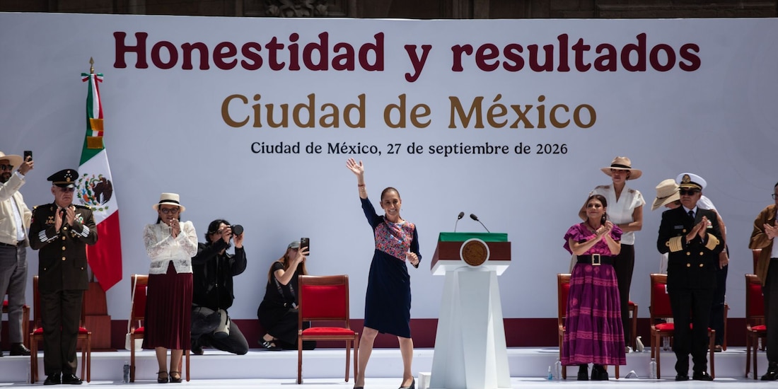 Claudia Sheinbaum, presidenta de México durante el fin de su recorrido con el informe Honestidad y resultados
