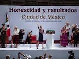 Claudia Sheinbaum, presidenta de México durante el fin de su recorrido con el informe Honestidad y resultados