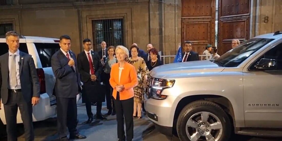 AMLO recibe en Palacio Nacional a presidenta de la Comisión Europea.