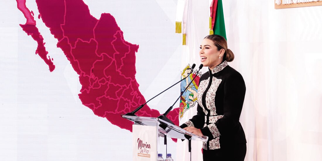 La mandataria estatal, ayer, al rendir su cuarto informe.