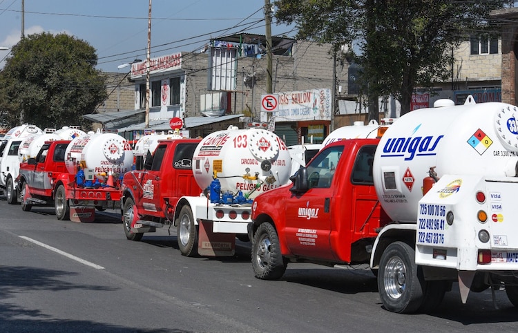 Paro de labores de gaseros de Zinacantepec, Estado de México, el 12 de octubre del 2021.