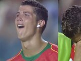 Cristiano Ronaldo rompió en llanto luego de la caída de Portugal ante Grecia en la final de la Eurocopa 2004.