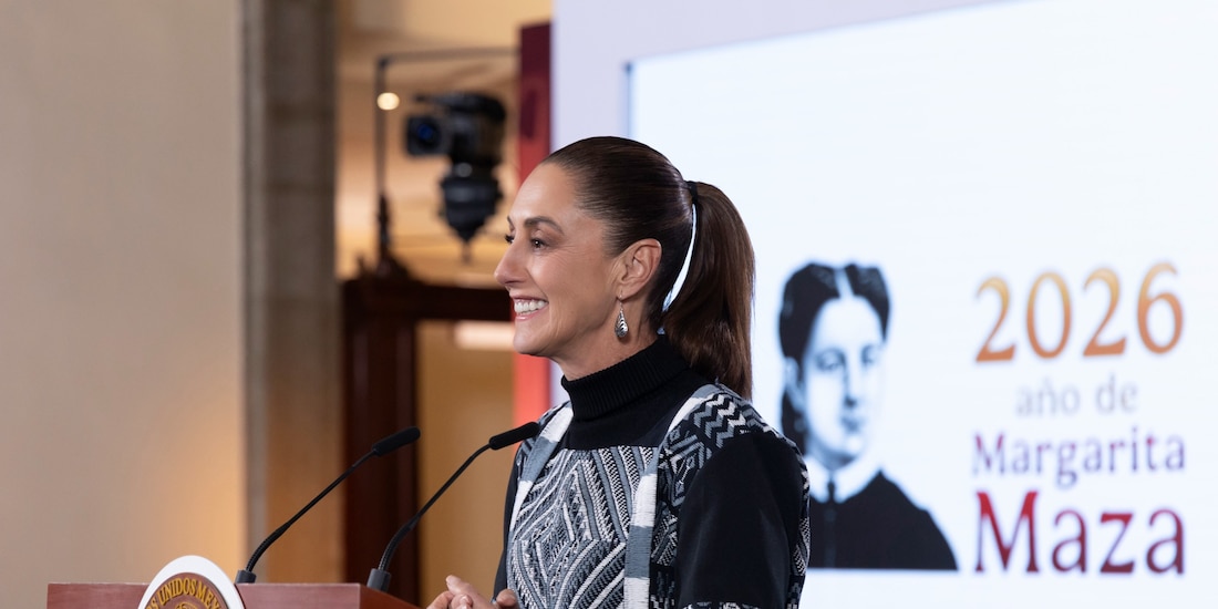 La Presidenta Claudia Sheinbaum, este martes en conferencia de prensa.