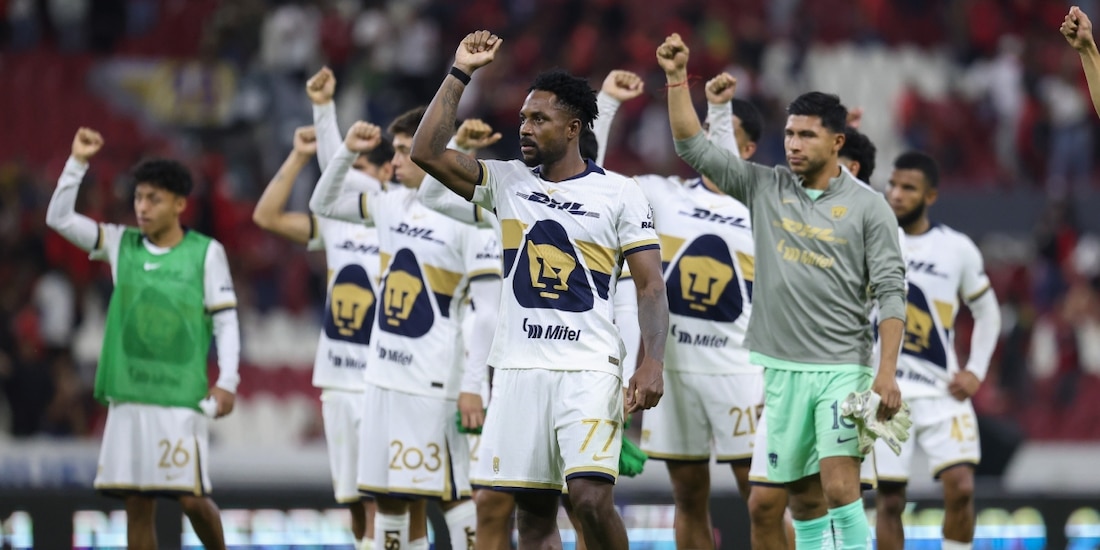 Pumas en un partido de la Liga MX