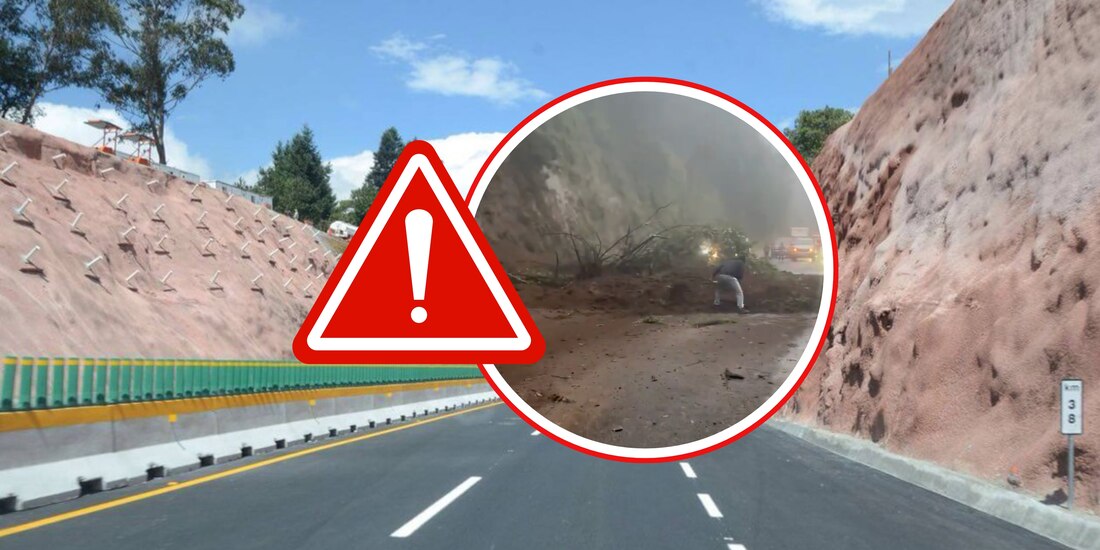 Deslave en la autopista México-Toluca