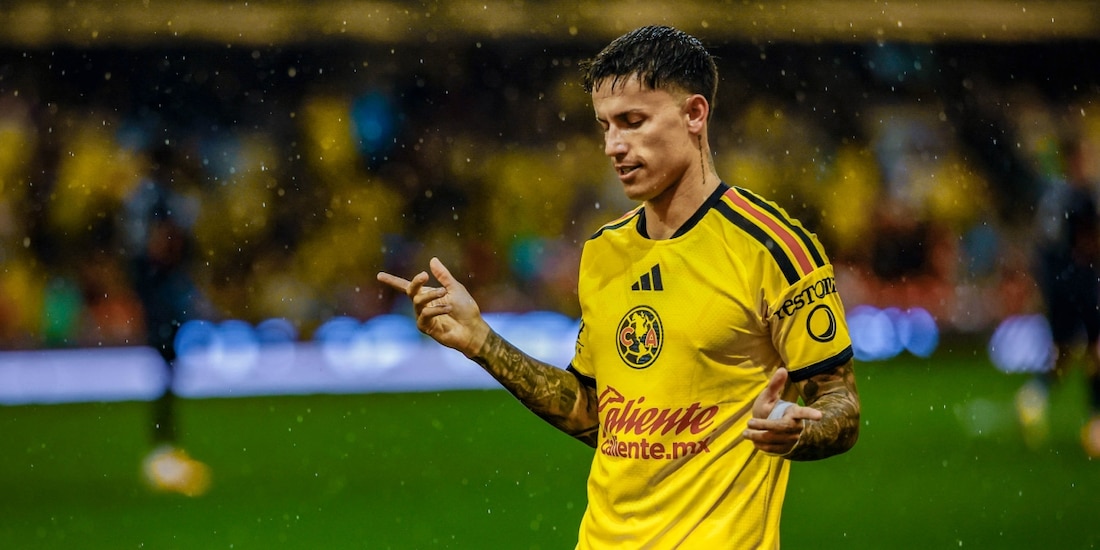 Brian Rodríguez celebra su gol con el América ante el San Diego FC en la Leagues Cup