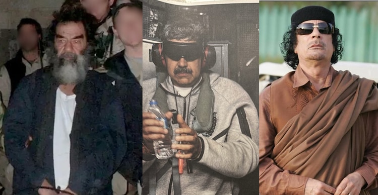 Saddam Hussein, Nicolás Maduro y Muammar al-Gadafi