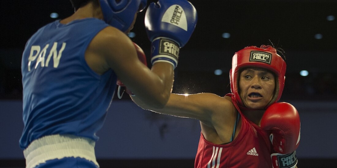 La boxeadora Esmeralda Falcón Reyes