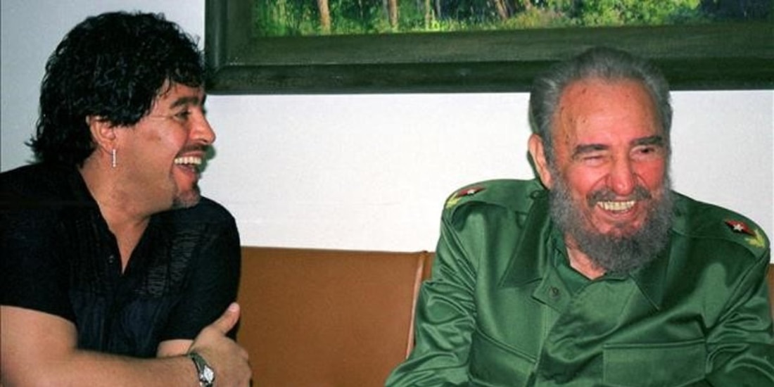 Diego Armando Maradona y Fidel Castro.