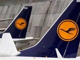 Aviones de Lufthansa en el aeropuerto de Frankfurt, Alemania
