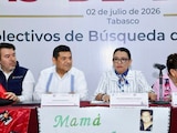 Rosa Icela Rodríguez y Ernestina Godoy dialogan con colectivos de búsqueda en Tabasco.