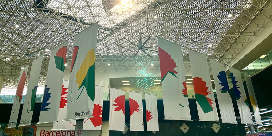 Pabellón de Barcelona, ciudad a la que está dedicada la Feria Internacional del Libro de Guadalajara este 2025