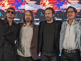 La banda ayer, durante la presentación del documental.