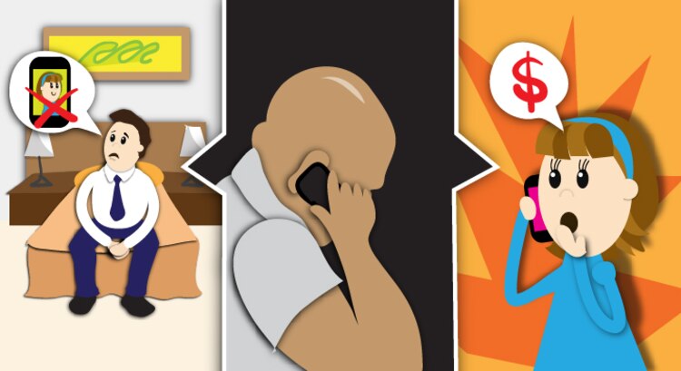 Ilustración sobre secuestro virtual difundida por el Gobierno de México.