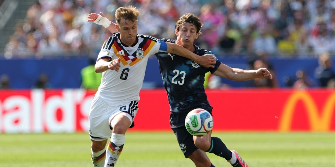 Una acción del Alemania vs Paraguay, de los 16vos de final de la Copa del Mundo 2026