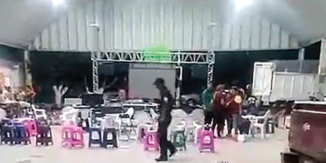 EN LA CANCHA techada del barrio de Rancho Nuevo en Yautepec se desató el martes el tiroteo
