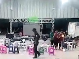 EN LA CANCHA techada del barrio de Rancho Nuevo en Yautepec se desató el martes el tiroteo