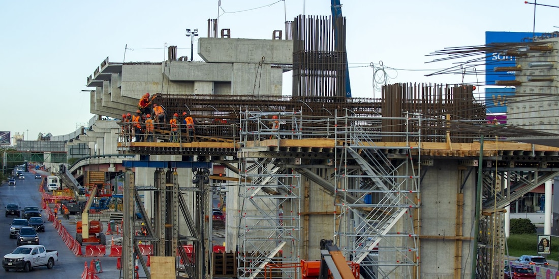 Parte de las obras de las nuevas líneas en Monterrey