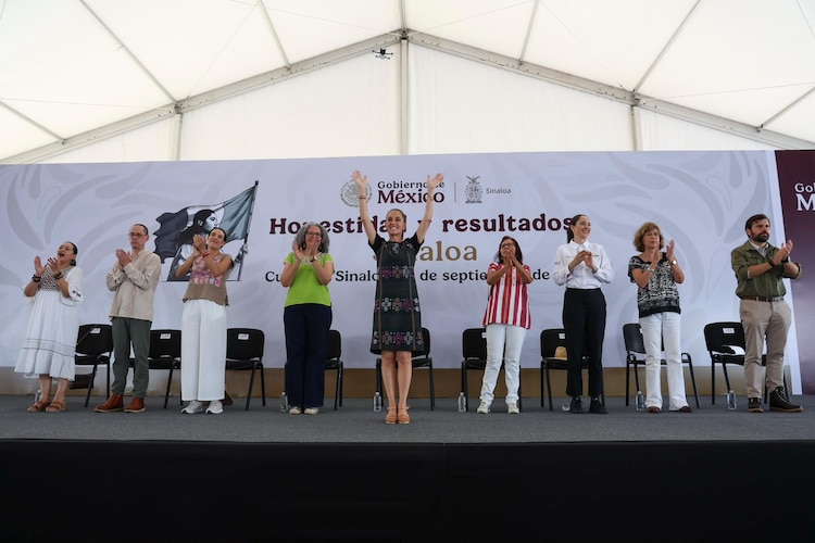 La Presidenta Claudia Sheinbaum Pardo durante su visita a Culiacán, Sinaloa, el 20 de septiembre de 2026.