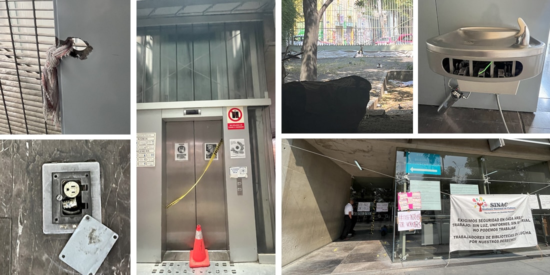 Deterioros en la Biblioteca Vasconcelos
