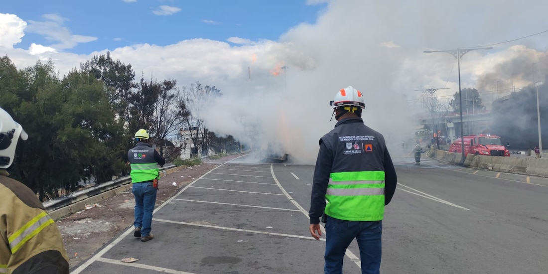 Pipa vuelva, se incendia y explota sobre Puente La Concordia.