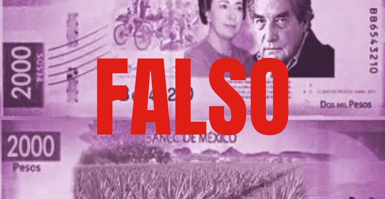 Imagen de posible billete de 2 mil pesos emitida en 2022