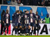 Jugadores del PSG celebran uno del goles del equipo ante el Marsella en el Clásico de Francia