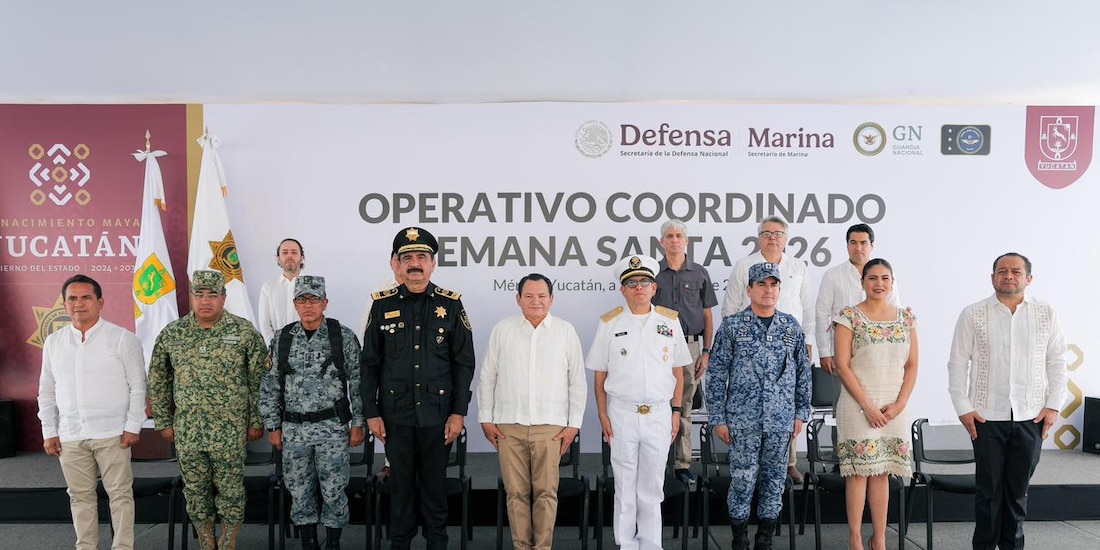 El Gobernador Joaquín Díaz Mena encabeza el banderazo de salida del Operativo Vacacional 2026 en las instalaciones de la SSP.