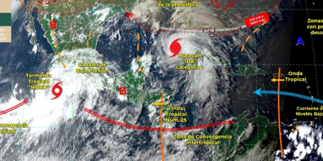 <br>Ante el paso de “Nora” en Colima, los siguientes municipios se encuentran en alerta preventiva: Armería, Coquimatlán, Ixtlahuacán, Manzanillo, Minatitlán y Tecomán