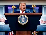 President Donald Trump speaks during a news conference in the James Brady Press Briefing Room at the White House, Monday, Aug. 31, 2020, in Washington. (AP Photo/Andrew Harnik)