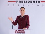 Claudia Sheinbaum en conferencia de prensa, ayer.