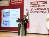 El gobernador Cuitláhuac García durante su mensaje con motivo del Segundo Informe de Gobierno.