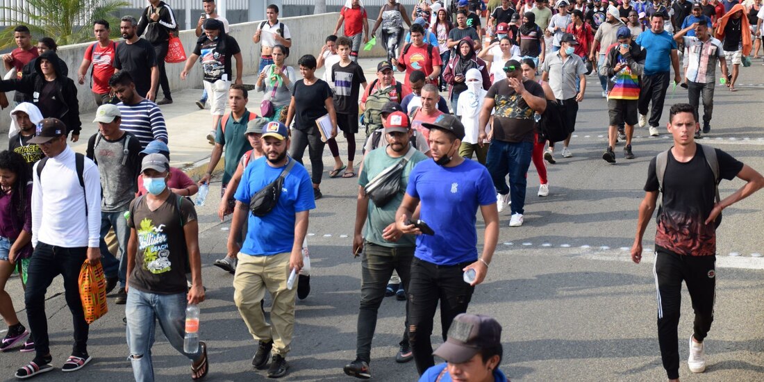 Migrantes en su recorrido a EU, pero en su paso por México.