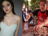 Captan a Karol Sevilla vendiendo tacos en la calle