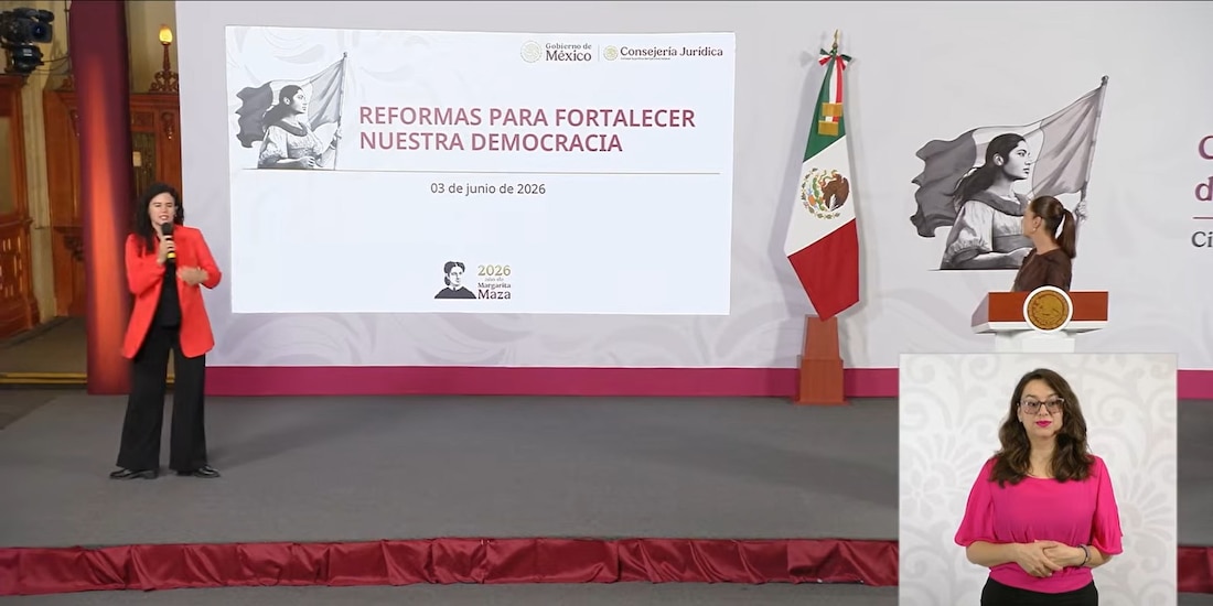 Luisa María Alcalde este miércoles en Palacio Nacional.
