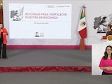 Luisa María Alcalde este miércoles en Palacio Nacional.