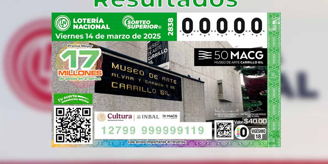 Resultados del Sorteo Superior 2838 del 13 de marzo del 2025.
