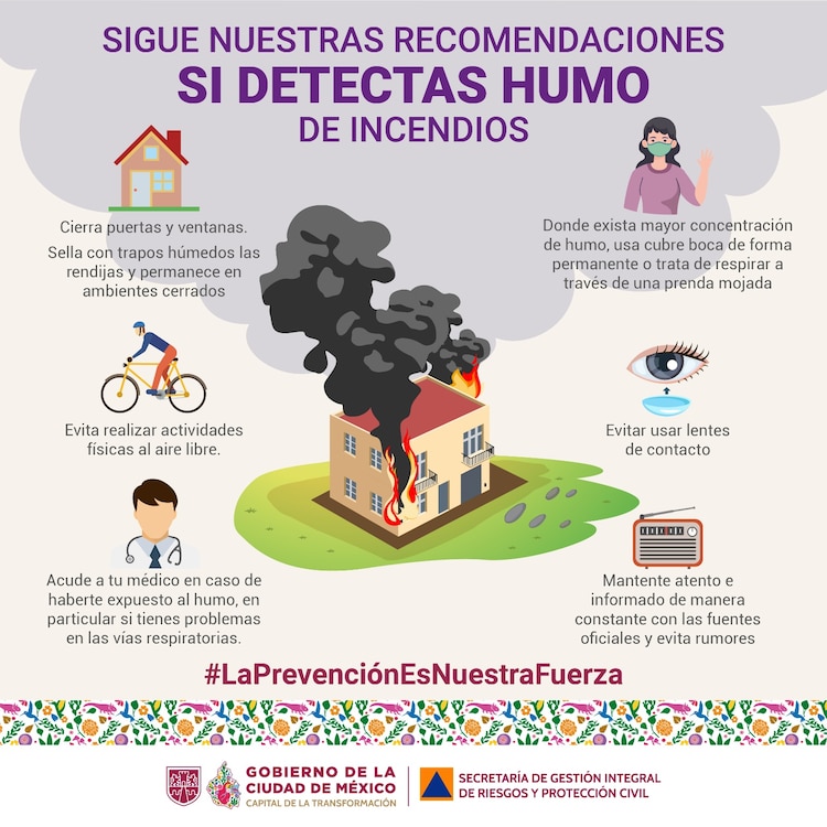 Recomendaciones en caso de detectar humo de incendios