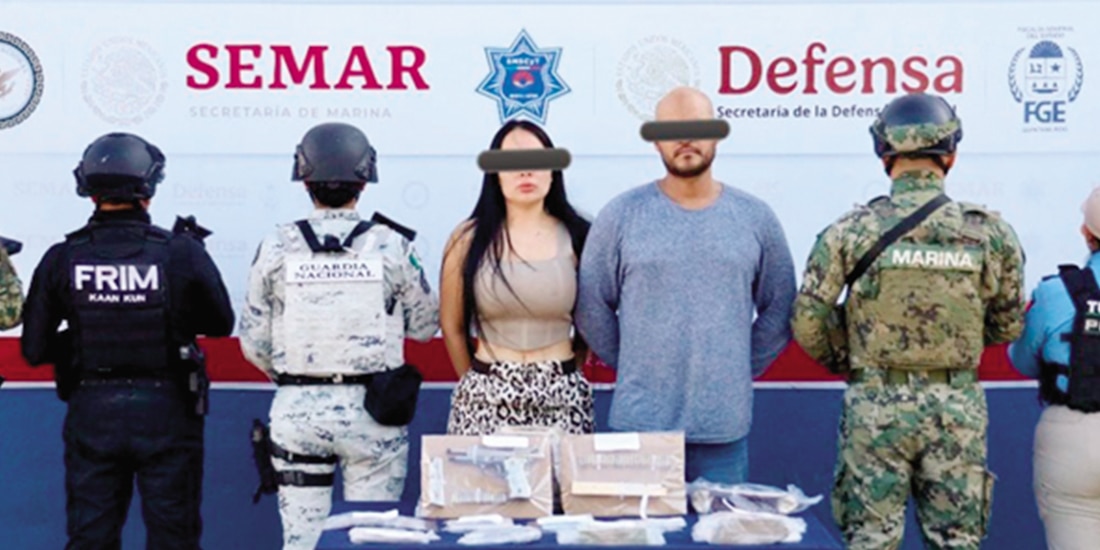 los detenidos ayer, durante un operativo realizado en el municipio de Benito Juárez.