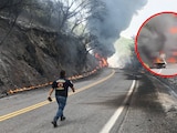 Pipa se incendia y explota en la autopista Puente de Ixtla-Iguala; hay cierre total.