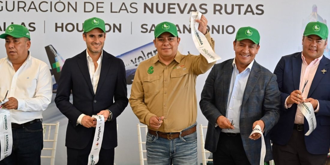 Ricardo Gallardo inaugura 3 nuevas conexiones aéreas a Texas, EU.