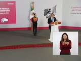 El Secretario de Hacienda y Crédito Público este lunes en la conferencia de Claudia Sheinbaum Pardo.