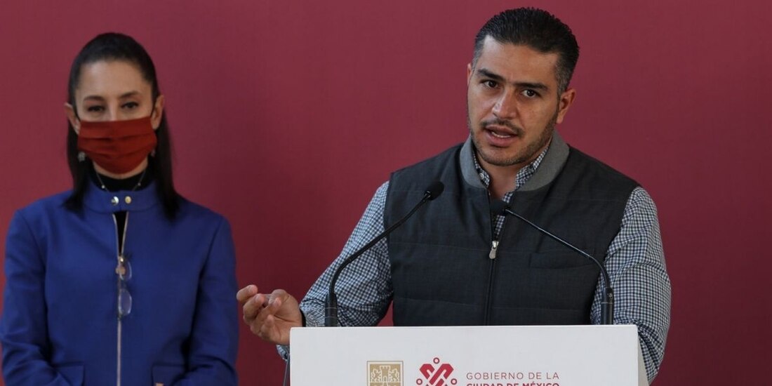 Claudia Sheinbaum Pardo, jefa de Gobierno de la Ciudad y Omar García Harfuch, secretario de seguridad Ciudadana, tras la instalación de la mesa de seguridad en Milpa Alta.